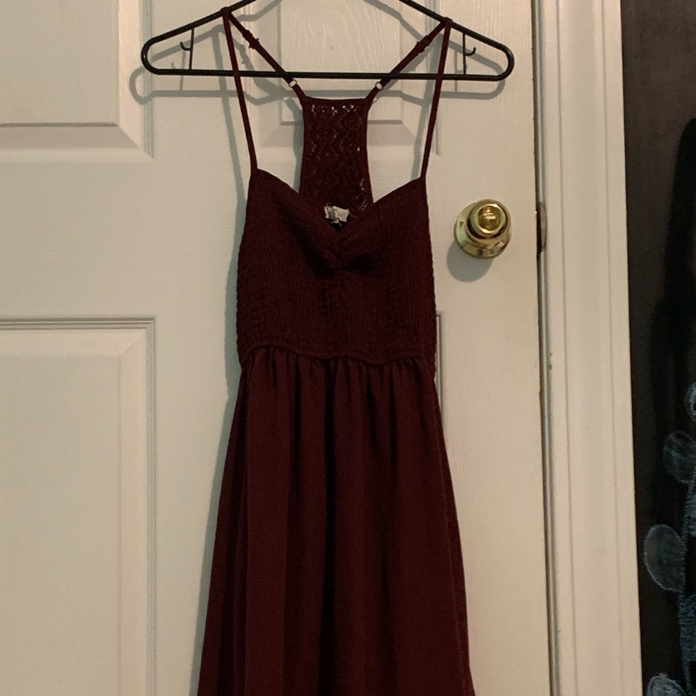 About a Girl Maroon Dress